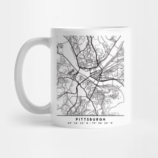 PITTSBURGH PENNSYLVANIA BLACK CITY STREET MAP ART Mug